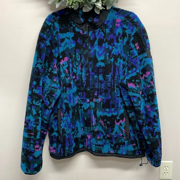 American Eagle Full Zip Sherpa Fleece Teddy Lined Jacket Multicolored Camo XL - Picture 1 of 16